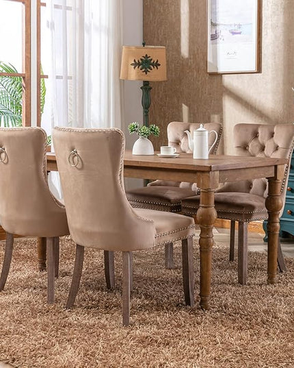 NicBex Haerin-SD-00114-LWJ Dining Chairs, 25.5"x19.7"x37.4", Khaki - LeafyLoom