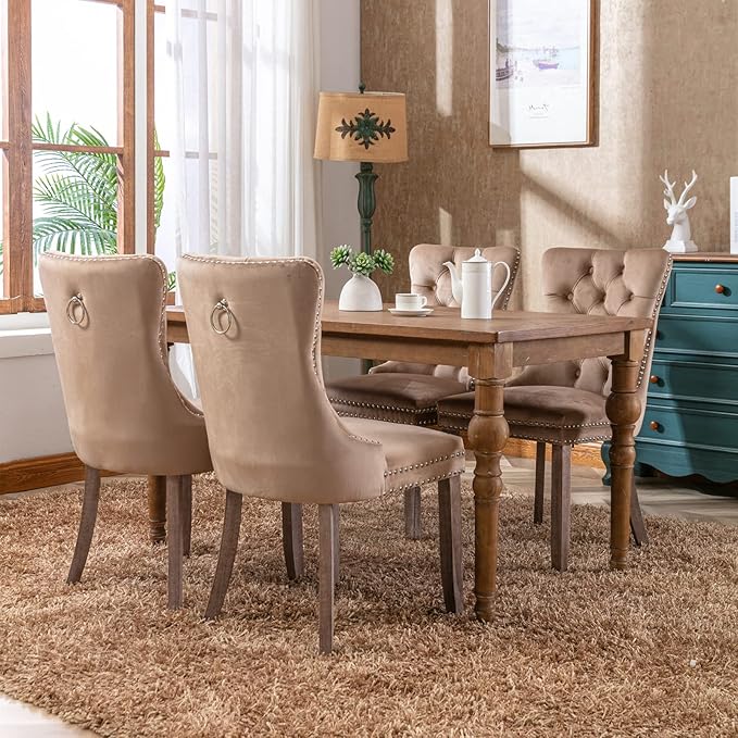NicBex Haerin-SD-00114-LWJ Dining Chairs, 25.5"x19.7"x37.4", Khaki - LeafyLoom