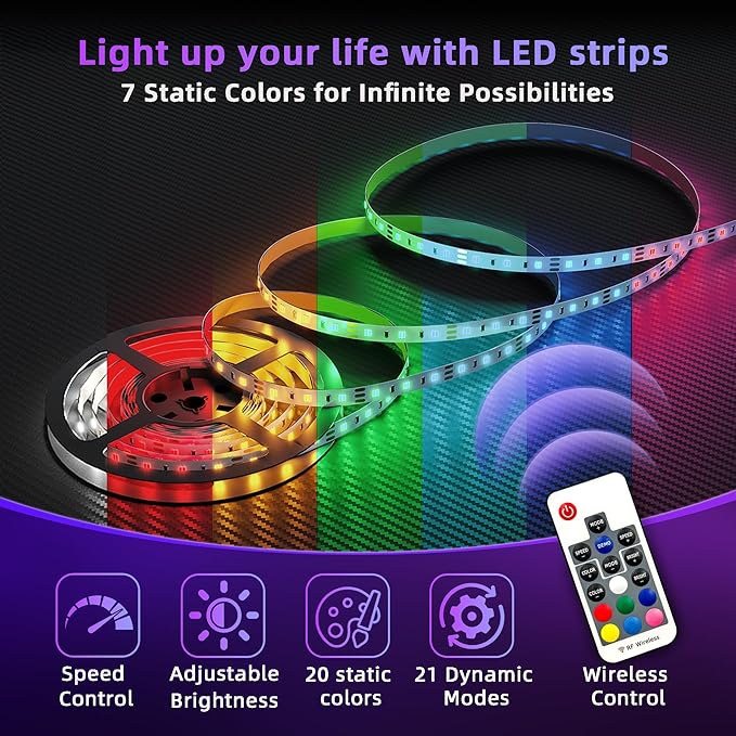 L Shaped Gaming Desk with Power Outlets, 47 Inch Computer Desk with LED Lights and Reversible Shelves, Corner Desk Work Desk for Home Office Bedroom, Black - LeafyLoom