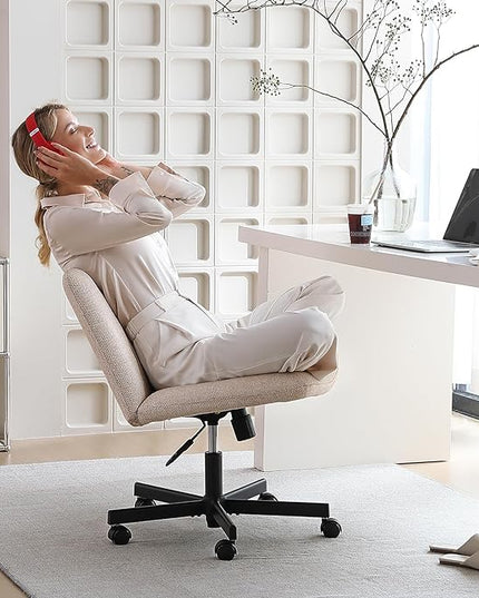 LEAGOO Home Office Desk Chairs Vanity Chair Modern Computer Desk Chair Fabric Desk Chair for Home Office, Bedroom(Mixed color) - LeafyLoom