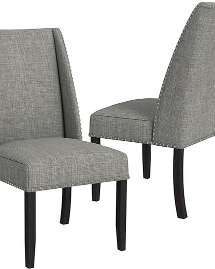 HomePop Classic Parsons Dining Chairs, Gray Woven(set of 2) - LeafyLoom