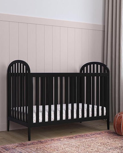 DaVinci Beau 3-in-1 Convertible Crib in Ebony, Greenguard Gold Certified - LeafyLoom