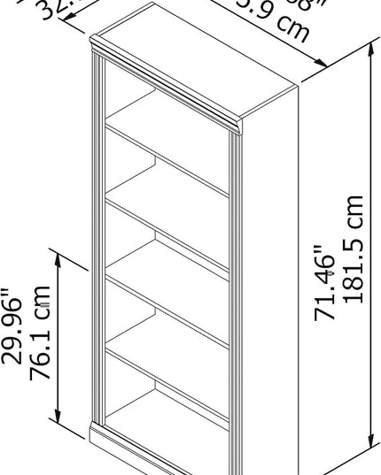 Bush Furniture Saratoga Tall 5 Shelf Bookcase in Harvest Cherry - LeafyLoom