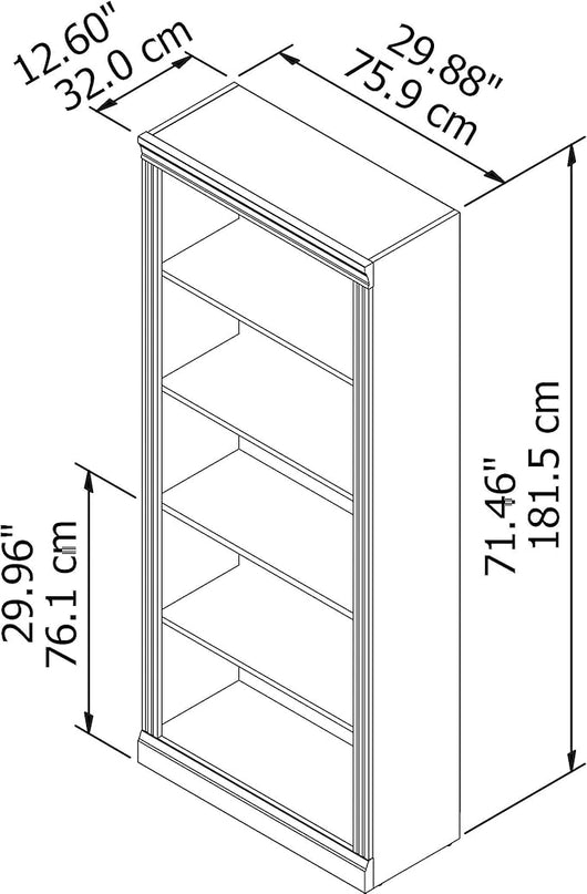Bush Furniture Saratoga Tall 5 Shelf Bookcase in Harvest Cherry - LeafyLoom