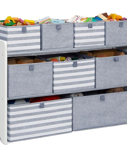 GAP GapKids Deluxe Toy Organizer - Greenguard Gold Certified, Grey/White - LeafyLoom