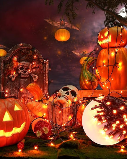 Toodour Halloween Orange Lights, 131ft 350 LED Plug in Halloween String Lights with 8 Modes and Timer, Connectable Outdoor Halloween Lights for Home, Party, Indoor Halloween Decor Toodour