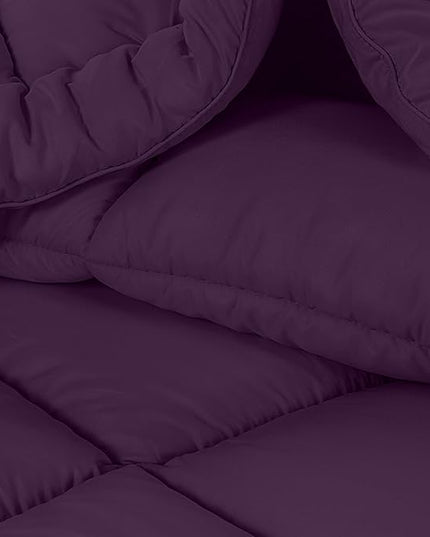 Utopia Bedding Queen Size Comforter Set with 2 Pillow Shams, Bedding Comforter Sets, Down Alternative Plum/Purple Comforter, Soft and Comfortable, Machine Washable (Pack of 4) - LeafyLoom