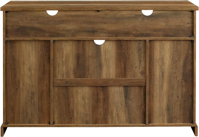 Walker Edison Clayton Farmhouse Sliding Double Barn Door TV Stand for TVs up to 58 Inches, 52 Inch, Rustic Oak - LeafyLoom