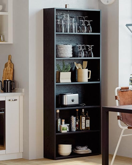 IRONCK Bookshelves and Bookcases Floor Standing 6 Tier Display Storage Shelves 70in Tall Bookcase Home Decor Furniture for Home Office, Living Room, Bed Room - LeafyLoom