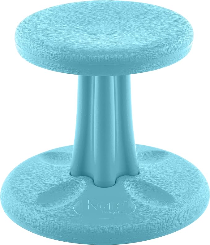Kore Kids Preschool Wobble Chair - Flexible Seating Stool for Classroom, Preschool, Kindergarten & Elementary School - Age 4-5 yrs, Pale Blue (12in) - LeafyLoom