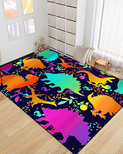 Cute Dinosaur Rug Dinosaur Area Rugs Cartoon Animal Patterns Carpets Dinosaur Bedroom Decor for Boys Kids Area Rug Dinosaur Rugs for Boys Bedroom Dinosaur Play Rug for Boys Bedroom,2'5''×4' - LeafyLoom