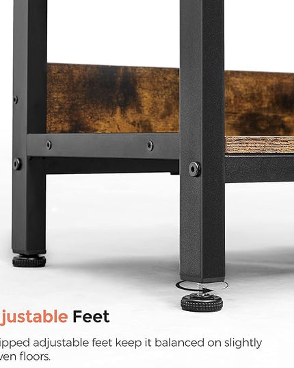 VASAGLE Bookshelf, Cube Shelf, Console Table, TV Stand with 6 Storage Cubes, for Office, Living Room, Bedroom, 13 x 47.2 x 31.5 Inches Industrial Design, Rustic Brown and Black ULLS104B01 - LeafyLoom