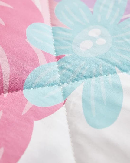 Twin Size Comforter Set for Girls, 3-Piece Bed in a Bag, 3D Colorful Unicorn Bedding Comforter Sheet Set, Ultra Soft and Fluffy, Pink & Rainbow Color - LeafyLoom