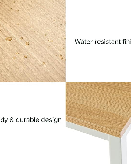 ZINUS Jennifer 63 Inch White Frame Desk / Computer Workstation / Office Desk / Easy Assembly, Natural - LeafyLoom