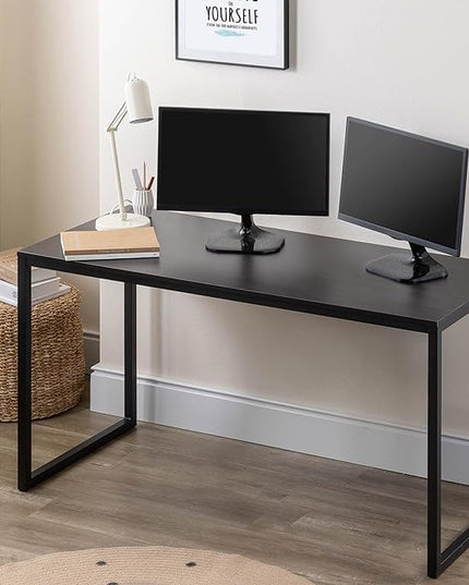 ZINUS Jennifer 55 Inch Black Frame Desk, Computer Workstation, Office Desk, Easy Assembly, Deep Espresso - LeafyLoom