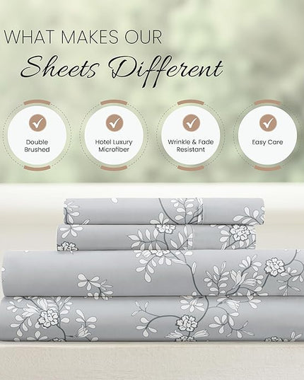 Linen Market 4 Piece California King Bedding Sheet Set (Light Gray) - Sleep Better Than Ever with These Ultra-Soft Cooling Bed Sheets for Your California King Size Bed - Deep Pocket Fits 16" Mattress - LeafyLoom