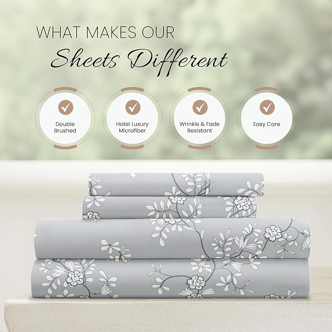 Linen Market 4 Piece California King Bedding Sheet Set (Light Gray) - Sleep Better Than Ever with These Ultra-Soft Cooling Bed Sheets for Your California King Size Bed - Deep Pocket Fits 16" Mattress - LeafyLoom