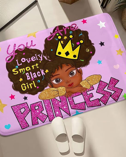 African American Black Girl Rugs for Bedroom African American Rugs for Girls Room Princess Room Decor for Girls Bedroom Decor for Teen Girls Living Room Floor Rugs, Purple, 2'×3' - LeafyLoom