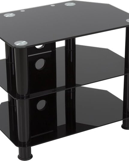 AVF Steel TV Stand with Cable Management for up to 32" TVs in Black - LeafyLoom