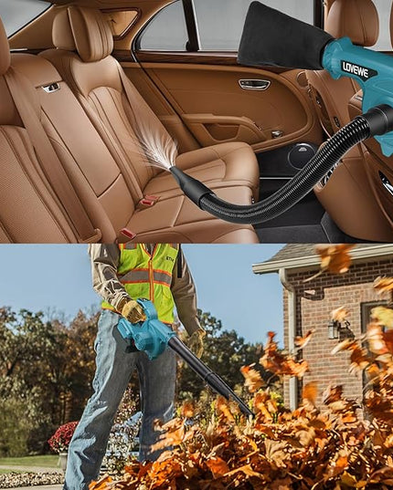Cordless Leaf Blower, 150Mph 3 Speed Mode Handheld Electric Leaf Blowers 2-in-1 Lightweight Mini Cordless Leaf Vacuum with Brushless Motor for 18-21V Battery(Battery Not Included) - LeafyLoom