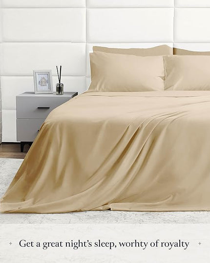 BELADOR Silky Soft Full Sheet Set - Luxury 6 Piece Bed Sheets for Full Size Bed, Secure-Fit Deep Pocket Sheets with Elastic, Breathable Hotel Sheets and Pillowcase Set, Wrinkle Free Oeko-Tex Sheets - LeafyLoom