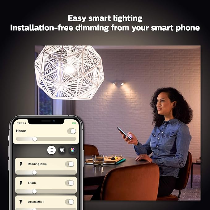Philips Hue Smart 40W B39 Candle-Shaped LED Bulb - Soft Warm White Light - 2 Pack - 450LM - E12 - Indoor - Control with Hue App - Works with Alexa, Google Assistant and Apple Homekit PhilipsHue