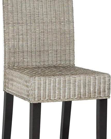 Safavieh Home Collection Odette Grey Wicker Dining Chair - LeafyLoom