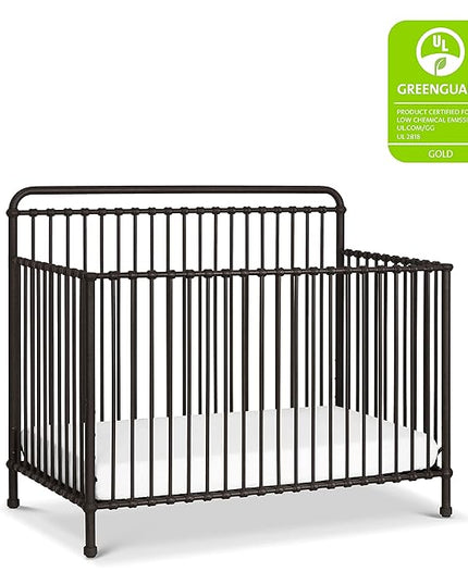 Namesake Winston 4-in-1 Convertible Metal Crib in Vintage Iron, Greenguard Gold Certified - LeafyLoom