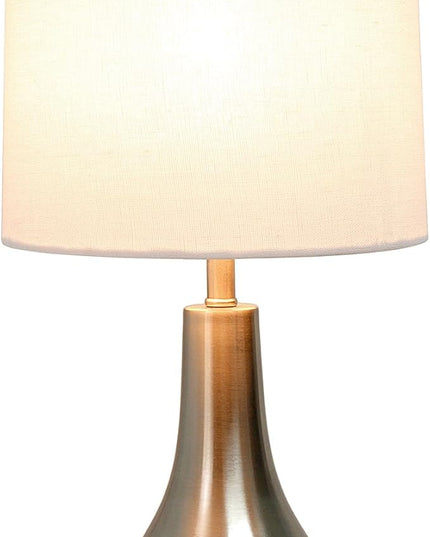 Simple Designs LT3303-BSN 1 Light Tear Drop Table Lamp, Brushed Nickel, 7 x 7 x 19.5 - LeafyLoom