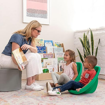 ECR4Kids Leaf Floor Seat, Rocker Chair, Emerald, 6-Piece - LeafyLoom