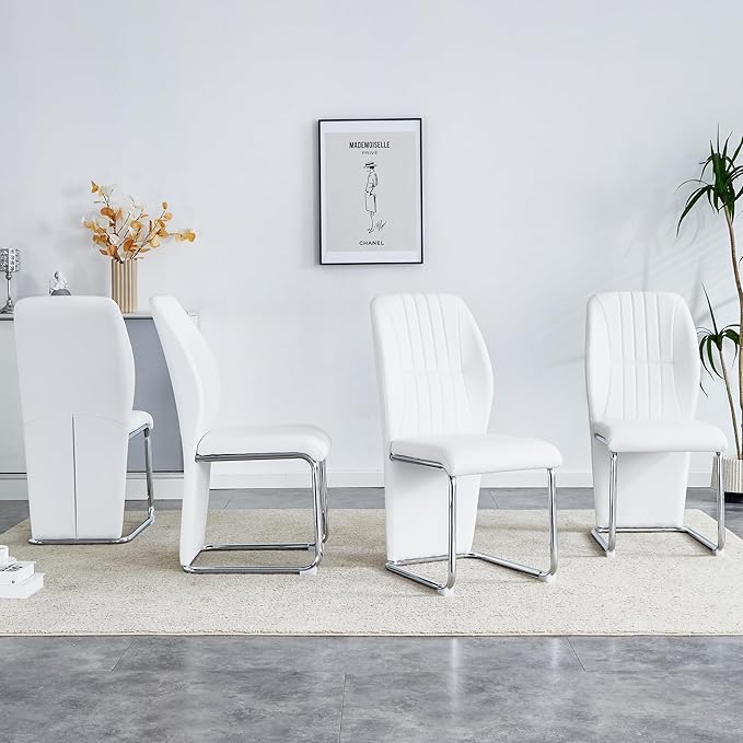 NicBex Haerin-SD-00292-LWJ Dining Chairs, 17.5"x16.6"x37.6", White - LeafyLoom