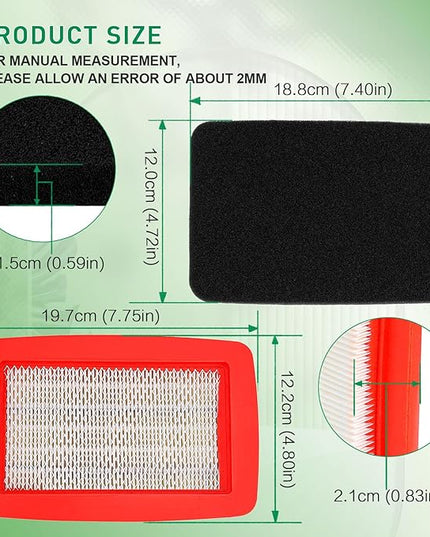 544271501 512654101 Air Filter & Pre Filter for Redmax EBZ8500 EBZ7500 EBZ8000 EBZ8001 EBZ8050 EBZ8050RH EBZ8500RH Husqvarna 170BF 180BF 180BT 370BFS 380BFS 570BFS 580BFS T4012-82310 T4012-82320 - LeafyLoom