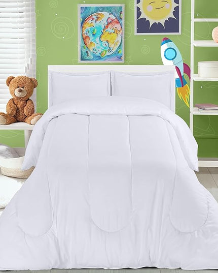 Utopia Bedding All Season White Comforter Set with 2 Pillow Cases, 3 Piece Soft Brushed Microfiber Kids Bedding Set for Boys/Girls, Machine Washable (Twin) - LeafyLoom