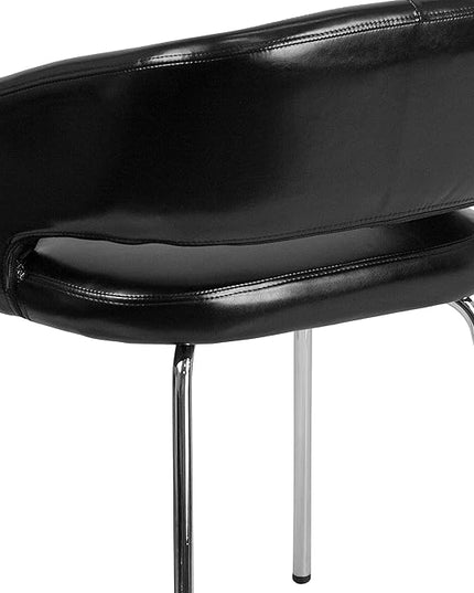 Flash Furniture Fusion Series Contemporary Black LeatherSoft Side Reception Chair - LeafyLoom