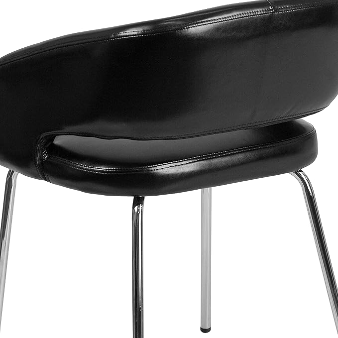 Flash Furniture Fusion Series Contemporary Black LeatherSoft Side Reception Chair - LeafyLoom