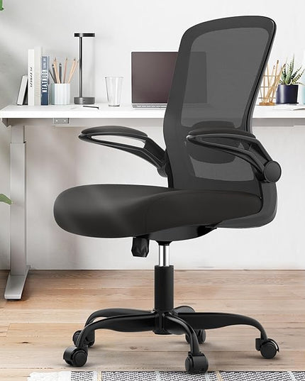 Office Chair, Ergonomic Desk Chair with Adjustable Lumbar Support, High Back Mesh Computer Chair with Flip-up Armrests-BIFMA Passed Task Chairs, Executive Chair for Home Office - LeafyLoom