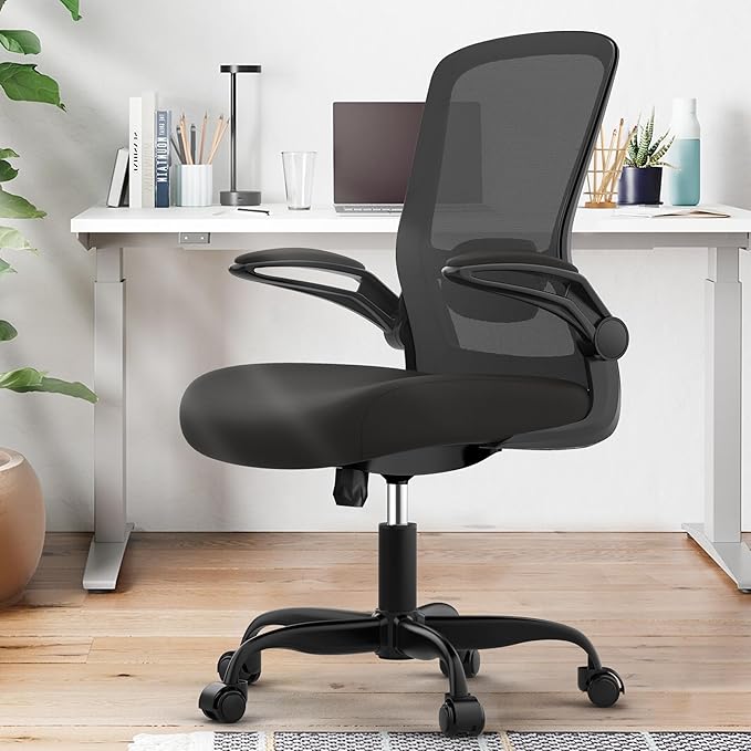 Office Chair, Ergonomic Desk Chair with Adjustable Lumbar Support, High Back Mesh Computer Chair with Flip-up Armrests-BIFMA Passed Task Chairs, Executive Chair for Home Office - LeafyLoom