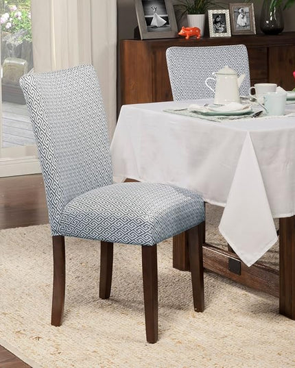 HomePop Parsons Classic Upholstered Accent Dining Chair, Set of 2, Shades Blue - LeafyLoom