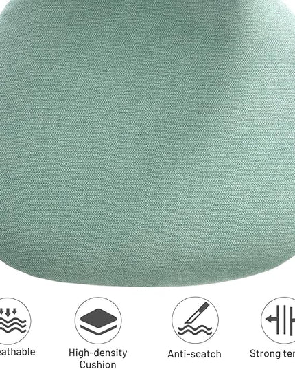 Desk Chair Armless, Kids Office Chair Compact Rolling Fabric Seating Cushion and Plastic Low-Back, Height Adjustable Small Study Computer Task Chair for Student Children Teens with Wheels, Aqua - LeafyLoom