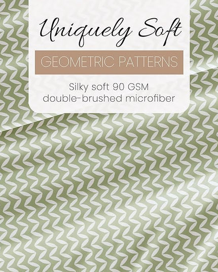 Linen Market 3 Piece Twin Bedding Sheet Set (Sage Chevron) - Sleep Better Than Ever with These Ultra-Soft & Cooling Bed Sheets for Your Twin Size Bed - Deep Pocket Fits 16" Mattress - LeafyLoom