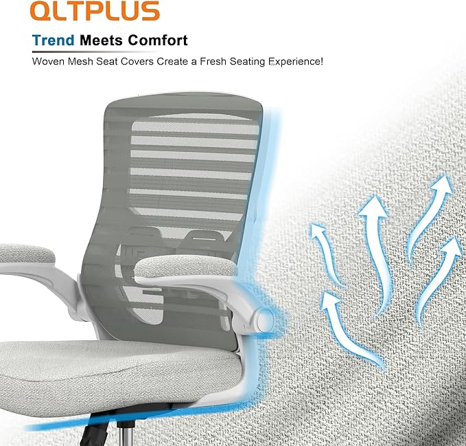 Office Chair, High Back Desk Chair with Adjustable Lumbar Support, Ergonomic Mesh Computer Chair with Premium Cold-Cured Cushion, Height Liftable Swivel Chair for Home Office - LeafyLoom