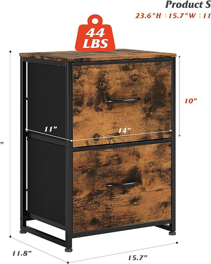 Nicehill Nightstand, Nightstand for Bedroom with Drawers, Small Dresser with Drawers, Bedside Table Bedside Furniture, Night Stand End Table with Storage Drawers for Bedroom, Rustic Brown - LeafyLoom