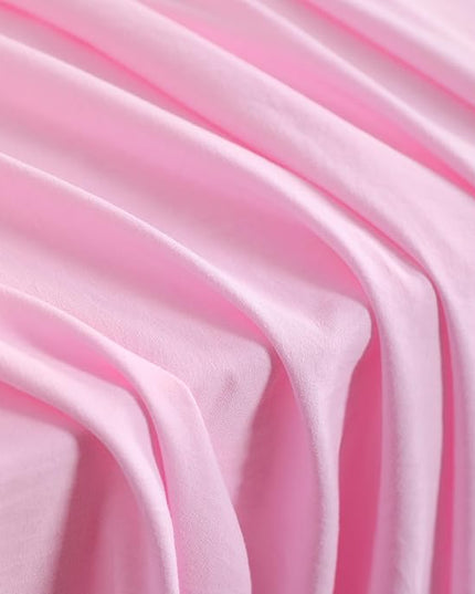 NTBAY Twin Comforter Set with Sheets, 5 Pieces Soft and Breathable Twin Bedding Set, Twin Bed in a Bag, Down Alternative Comforter Set Solid Color All Season, Kids Bedding Set, Pink - LeafyLoom