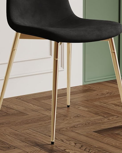 NicBex Haerin-SD-00339-LWJ Dining Chairs, 17.7"x19.7"x34.3", Black and Gold - LeafyLoom