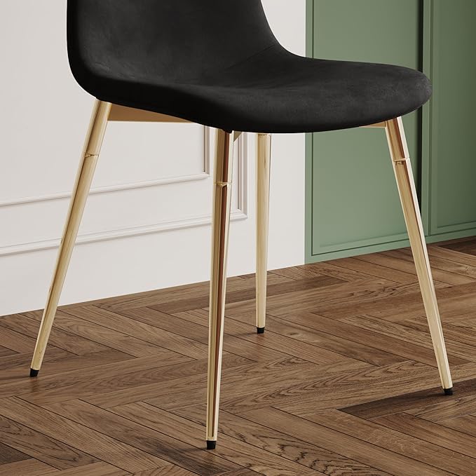 NicBex Haerin-SD-00339-LWJ Dining Chairs, 17.7"x19.7"x34.3", Black and Gold - LeafyLoom
