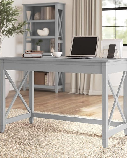Bush Furniture Key West 48W Writing Desk in Cape Cod Gray - LeafyLoom