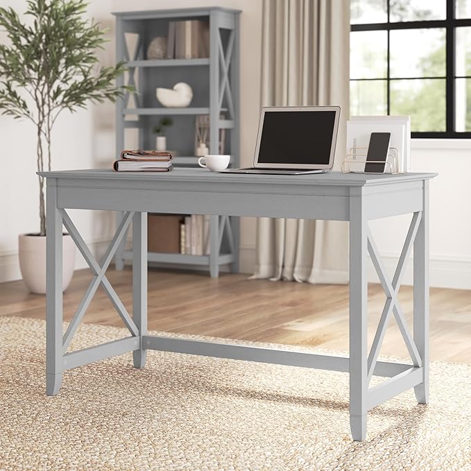 Bush Furniture Key West 48W Writing Desk in Cape Cod Gray - LeafyLoom