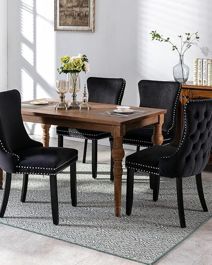 NicBex Haerin-SD-00117-LWJ Dining Chairs, 27.4"x20.4"x37.4", Black - LeafyLoom