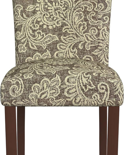 HomePop Classic Parsons Dining Chairs, Pack of 2, Brown Jacobean Print - LeafyLoom