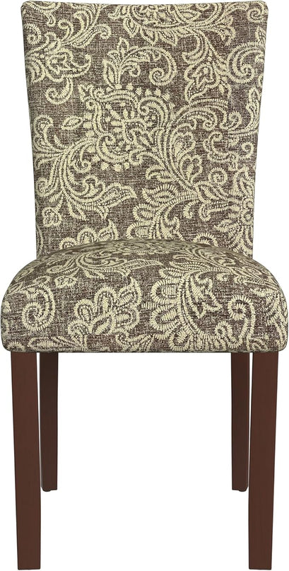 HomePop Classic Parsons Dining Chairs, Pack of 2, Brown Jacobean Print - LeafyLoom